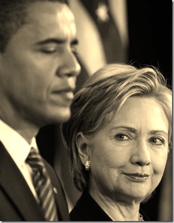 Hillary and Obama Sepia